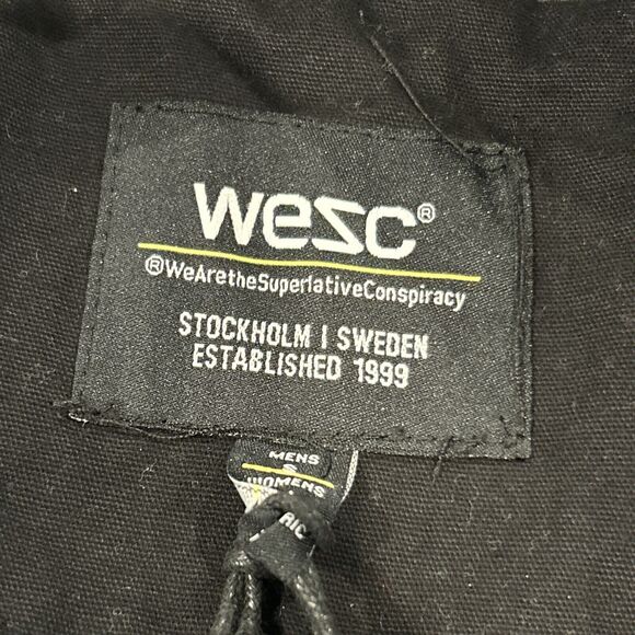 WESC Field Jacket Mens Small Cotton Black Stockholm Sweden Womens Medium Unisex - Picture 3 of 11